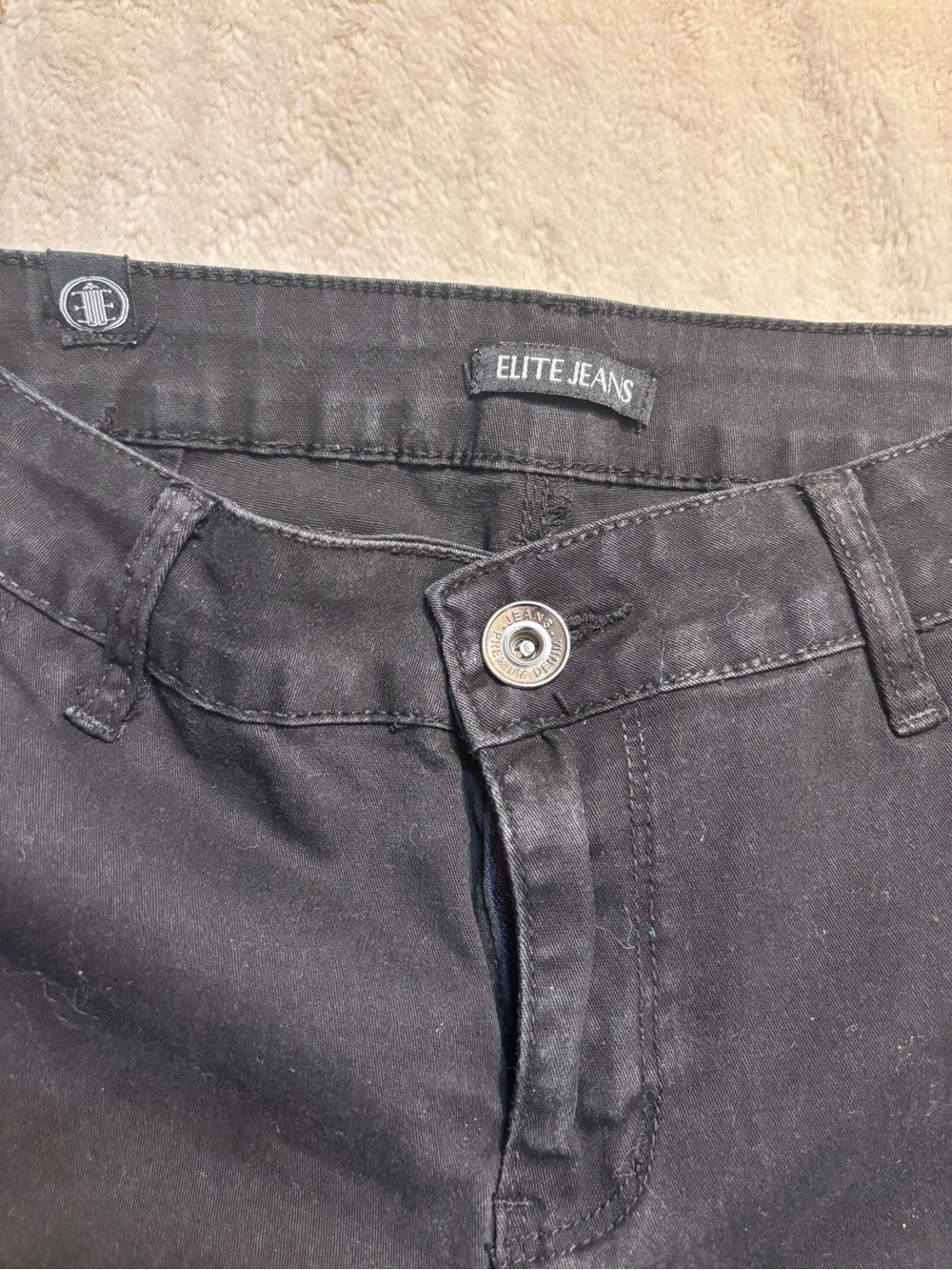 Elite Jeans Boot-Cut Pants Size 5 Jrs Black Classic Flare Y2K Cotton Stretch - Picture 6 of 15